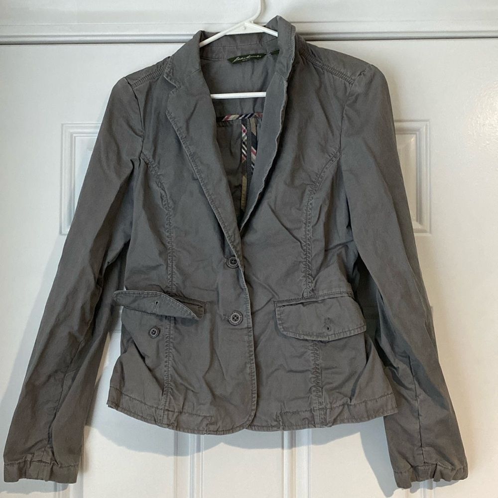 Eddie Bauer Gray Button Up Blazer Size Medium - image 1